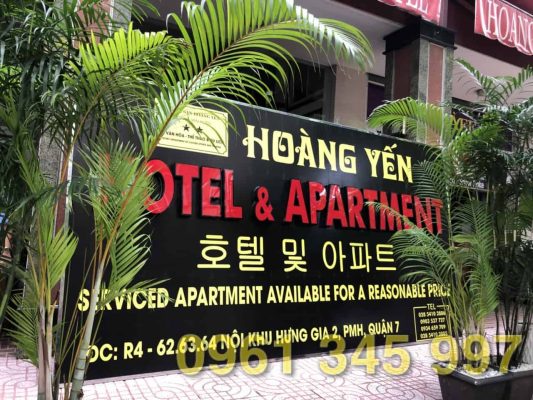 Thi công biển hiệu Khách sạn Hoàng Yến Phú Mỹ Hưng Thi công biển hiệu Khách sạn Hoàng Yến Phú Mỹ Hưng