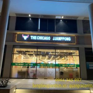 Làm bảng hiệu chữ Mica Đèn led nhà hàng Jjampppong