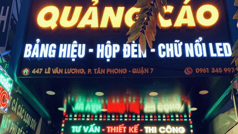 Làm bảng hiệu quảng cáo quận Bình Tân